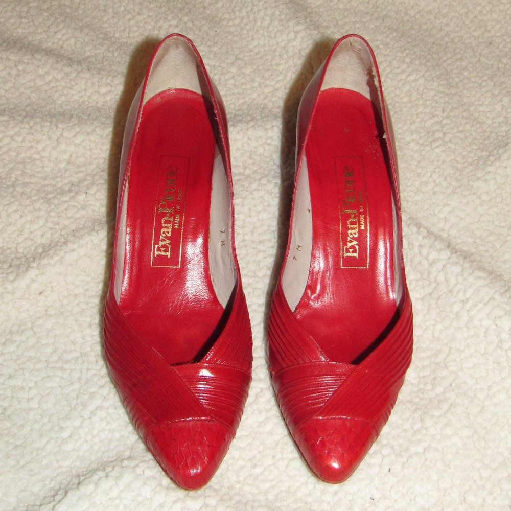 Red Evan-Picone 7M Snake Skin Pump
